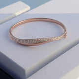 Dazzling Zircon Silver Bangle - Diavo Jewels
