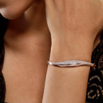 Dazzling Zircon Silver Bangle - Diavo Jewels