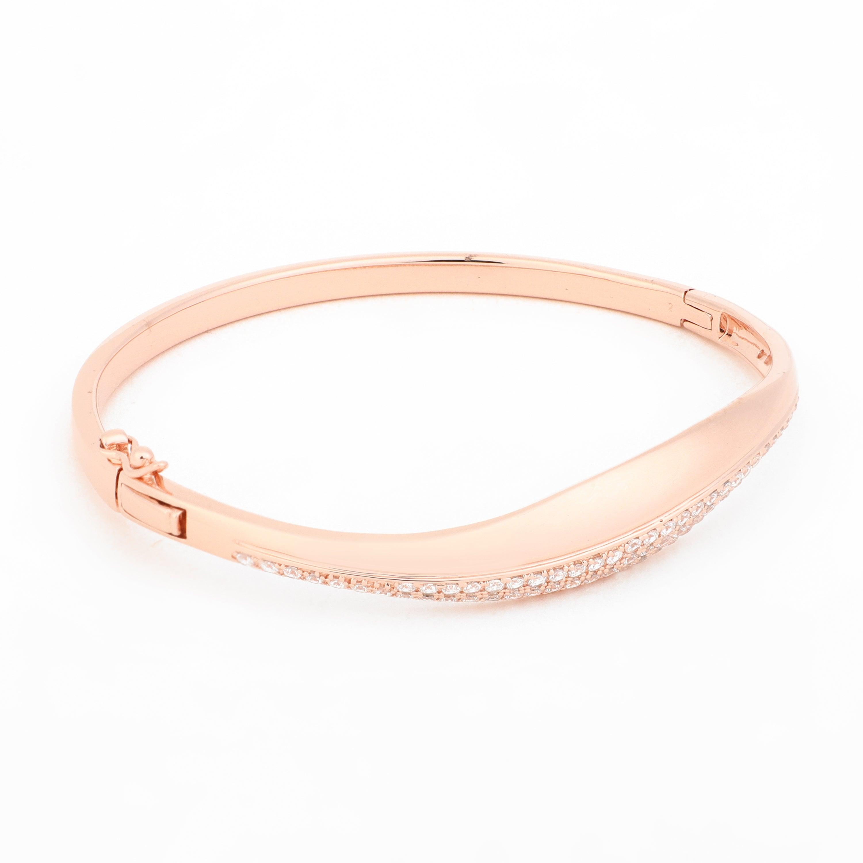 Dazzling Zircon Silver Bangle - Diavo Jewels