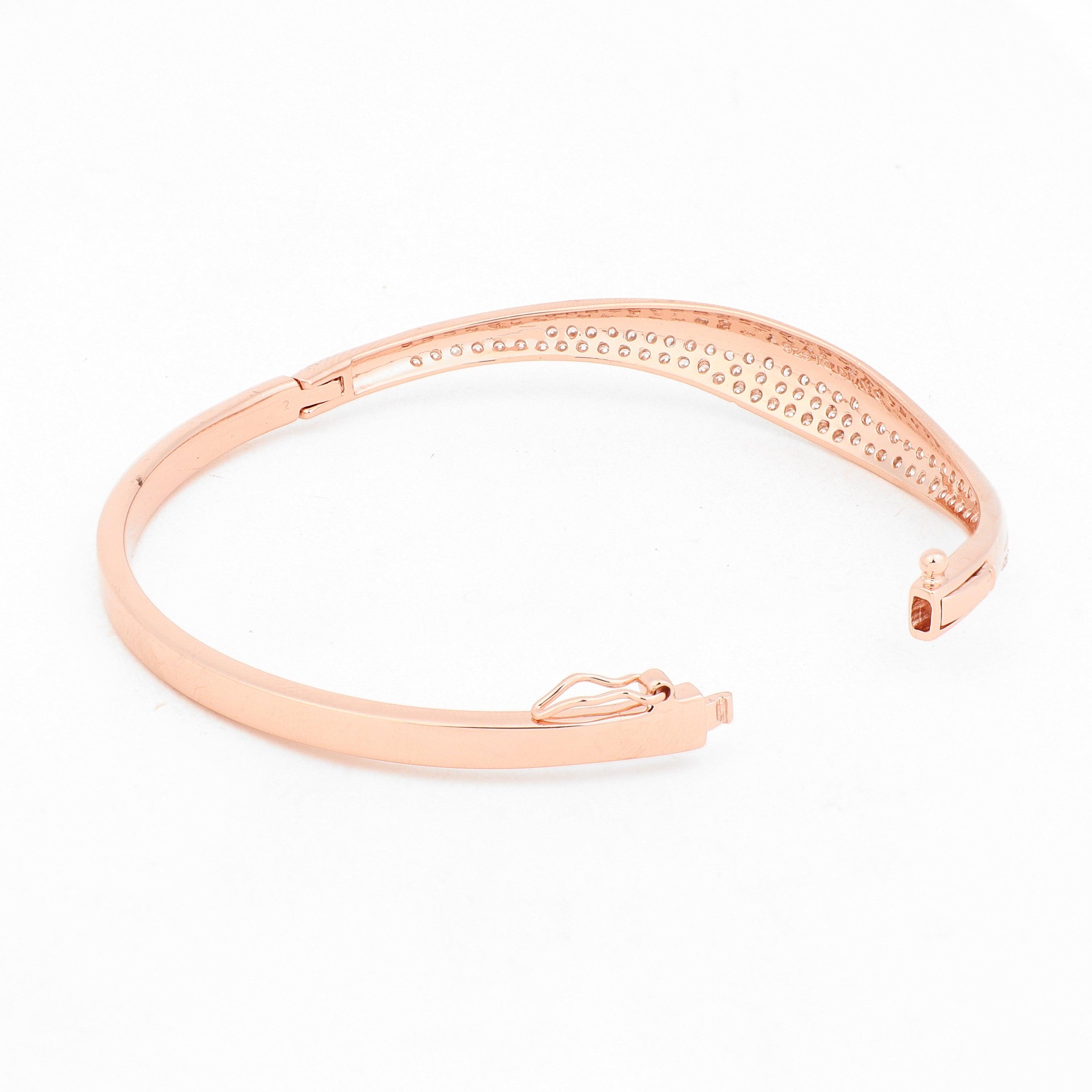 Dazzling Zircon Silver Bangle - Diavo Jewels