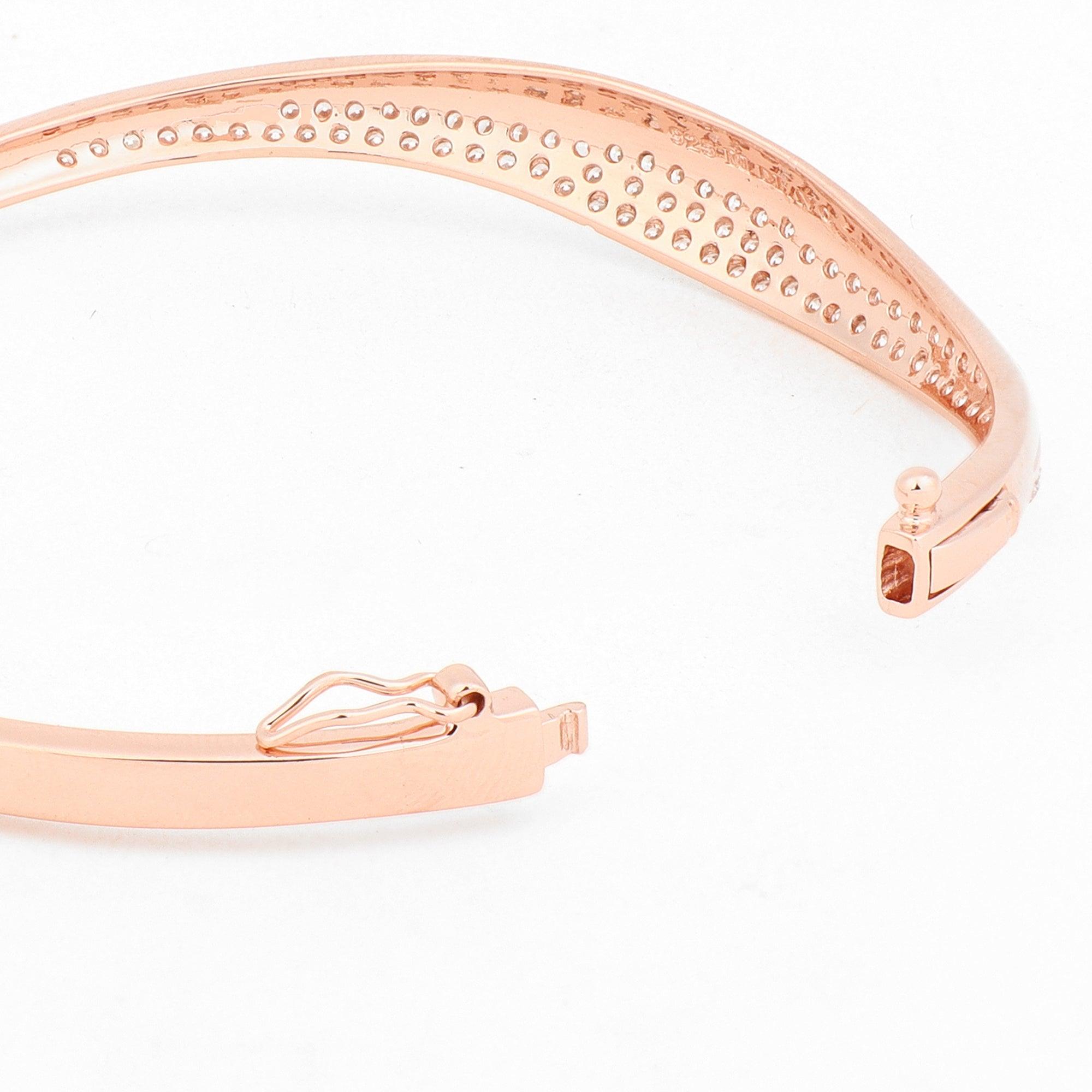 Dazzling Zircon Silver Bangle - Diavo Jewels