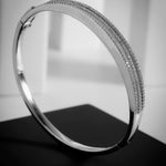 Dazzling Tiered CZ Silver Bangle - Diavo Jewels