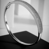 Dazzling Tiered CZ Silver Bangle - Diavo Jewels