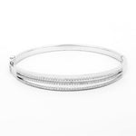 Dazzling Tiered CZ Silver Bangle - Diavo Jewels