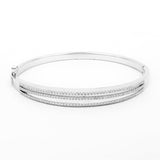 Dazzling Tiered CZ Silver Bangle - Diavo Jewels