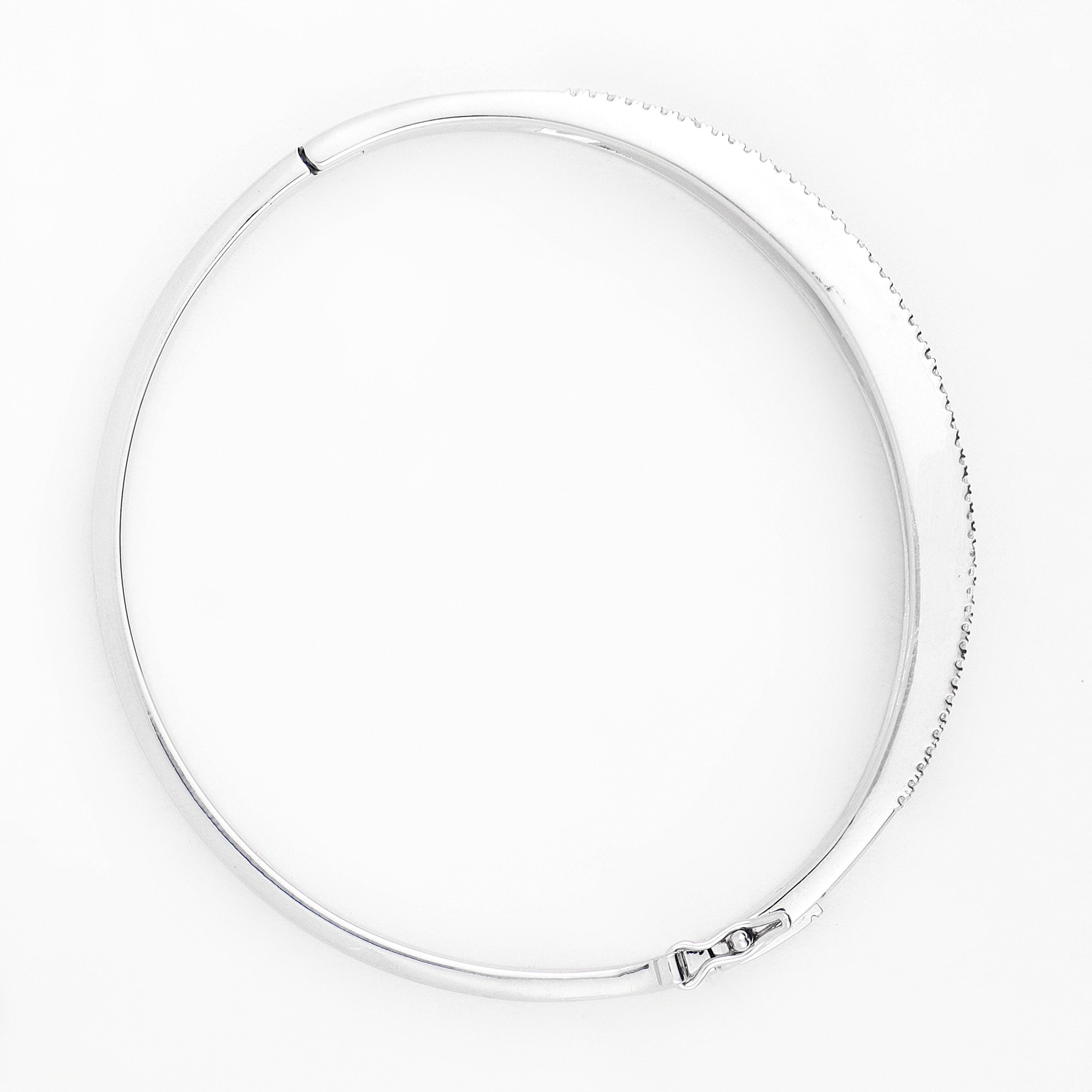 Dazzling Tiered CZ Silver Bangle - Diavo Jewels