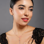 Rosy Circle Cascade Silver Necklace - Diavo Jewels