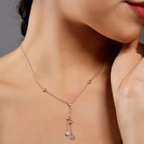 Rosy Circle Cascade Silver Necklace - Diavo Jewels