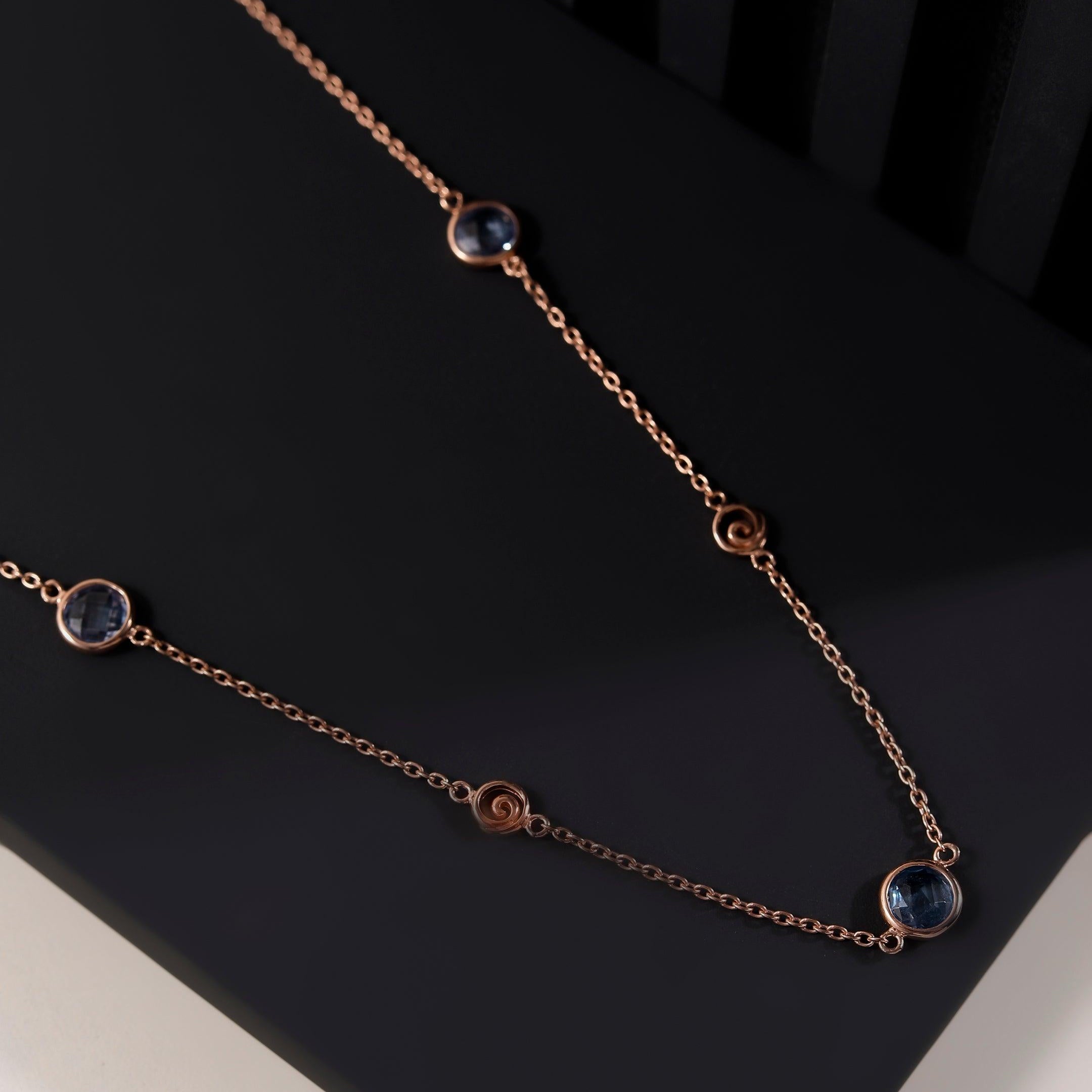 Blue Spinel Elegant Silver Necklace