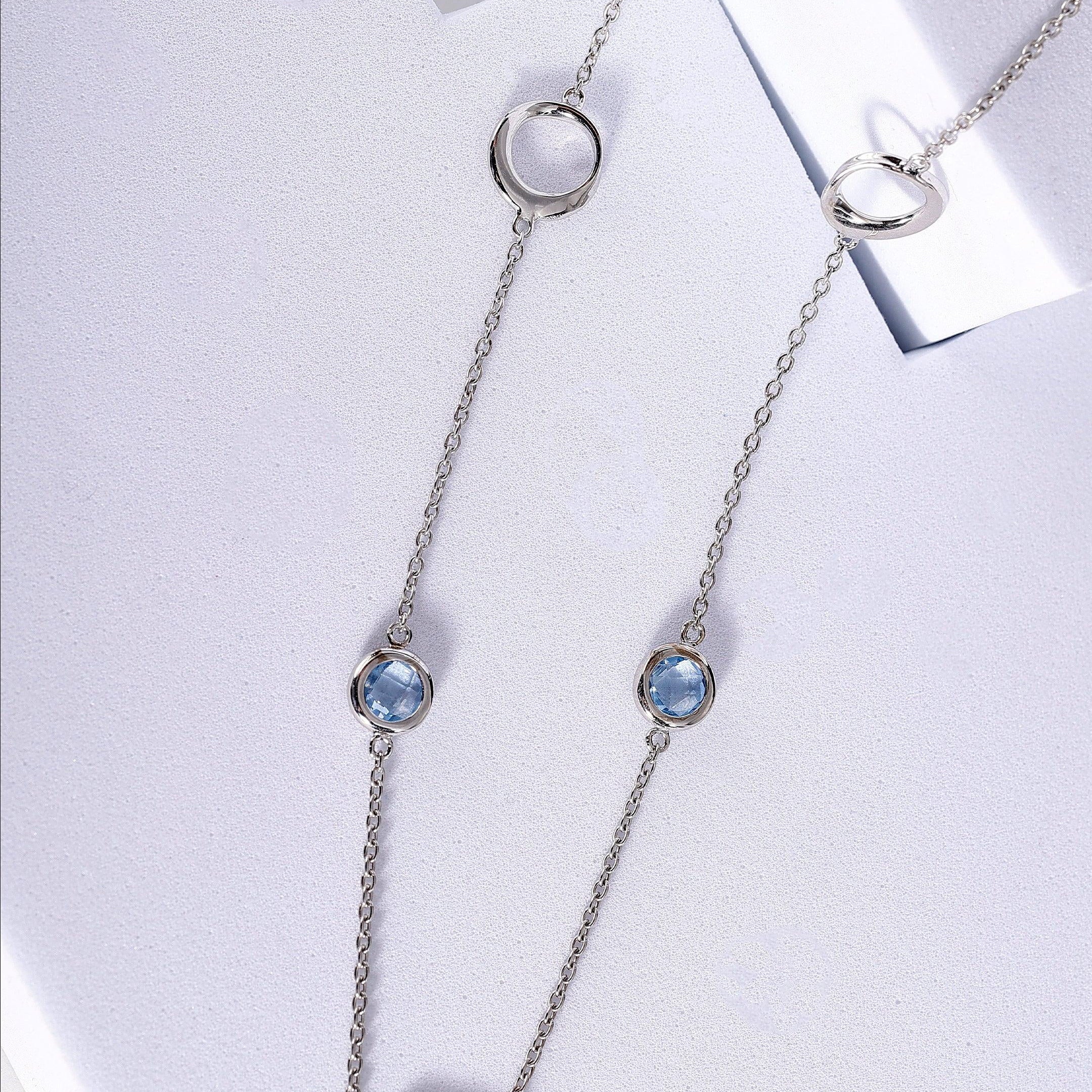 Ethereal Lagoon Silver Necklace - Diavo Jewels