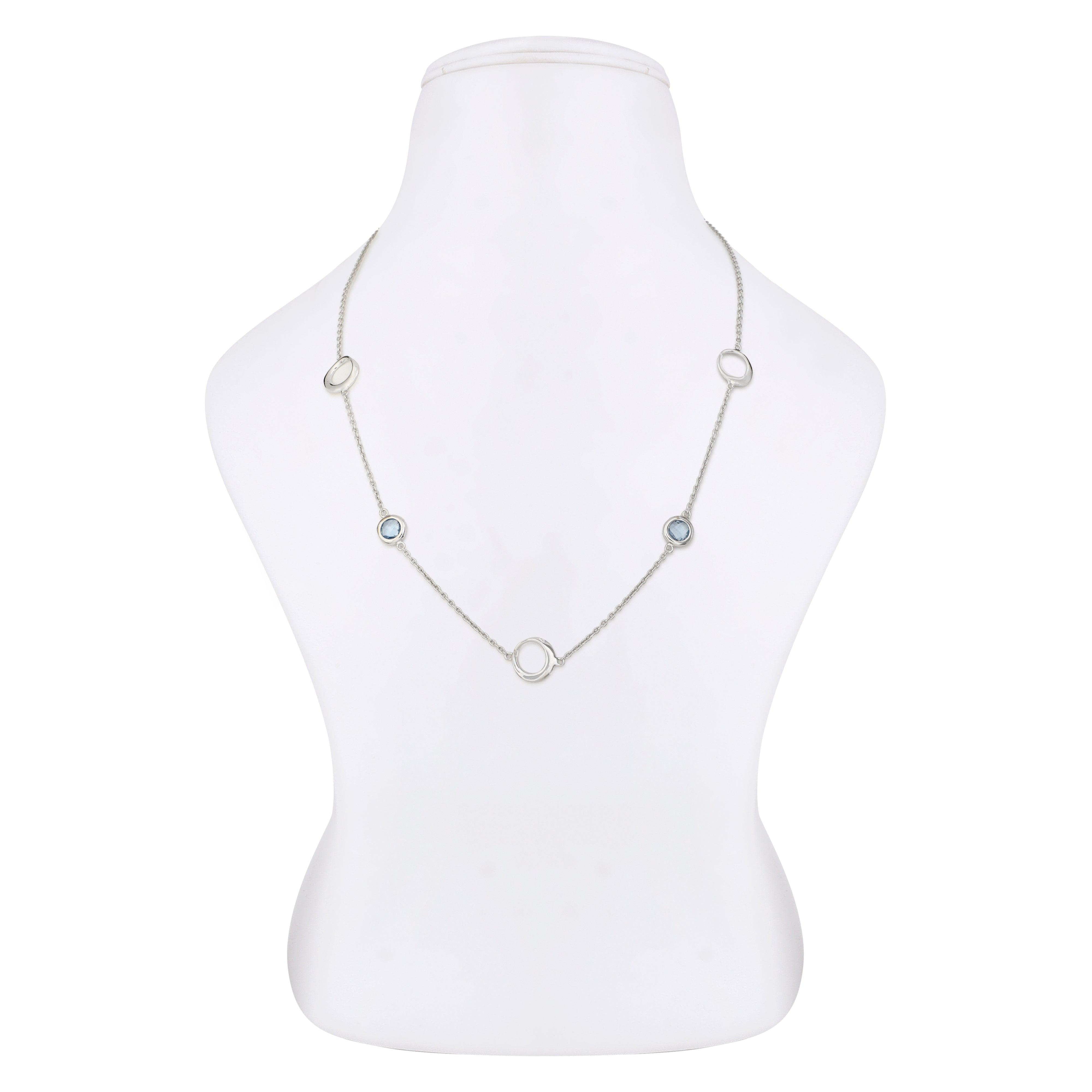 Ethereal Lagoon Silver Necklace - Diavo Jewels