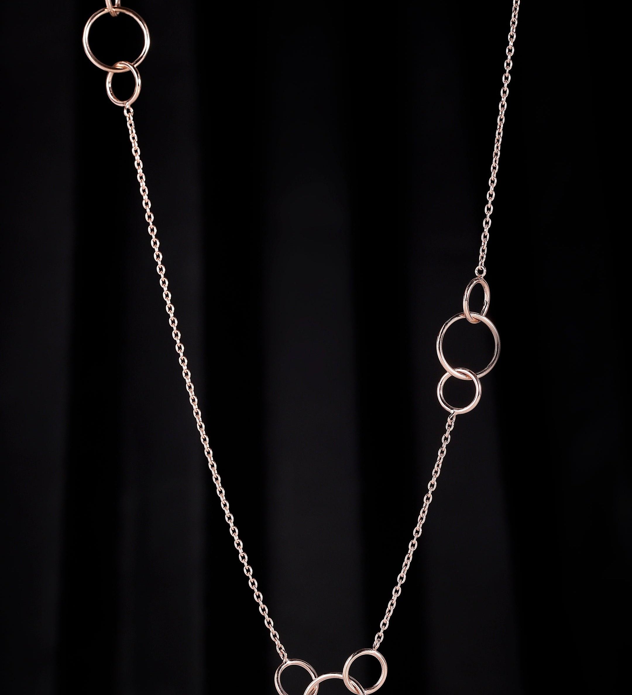 Entwined Rings Silver Necklace - Diavo Jewels