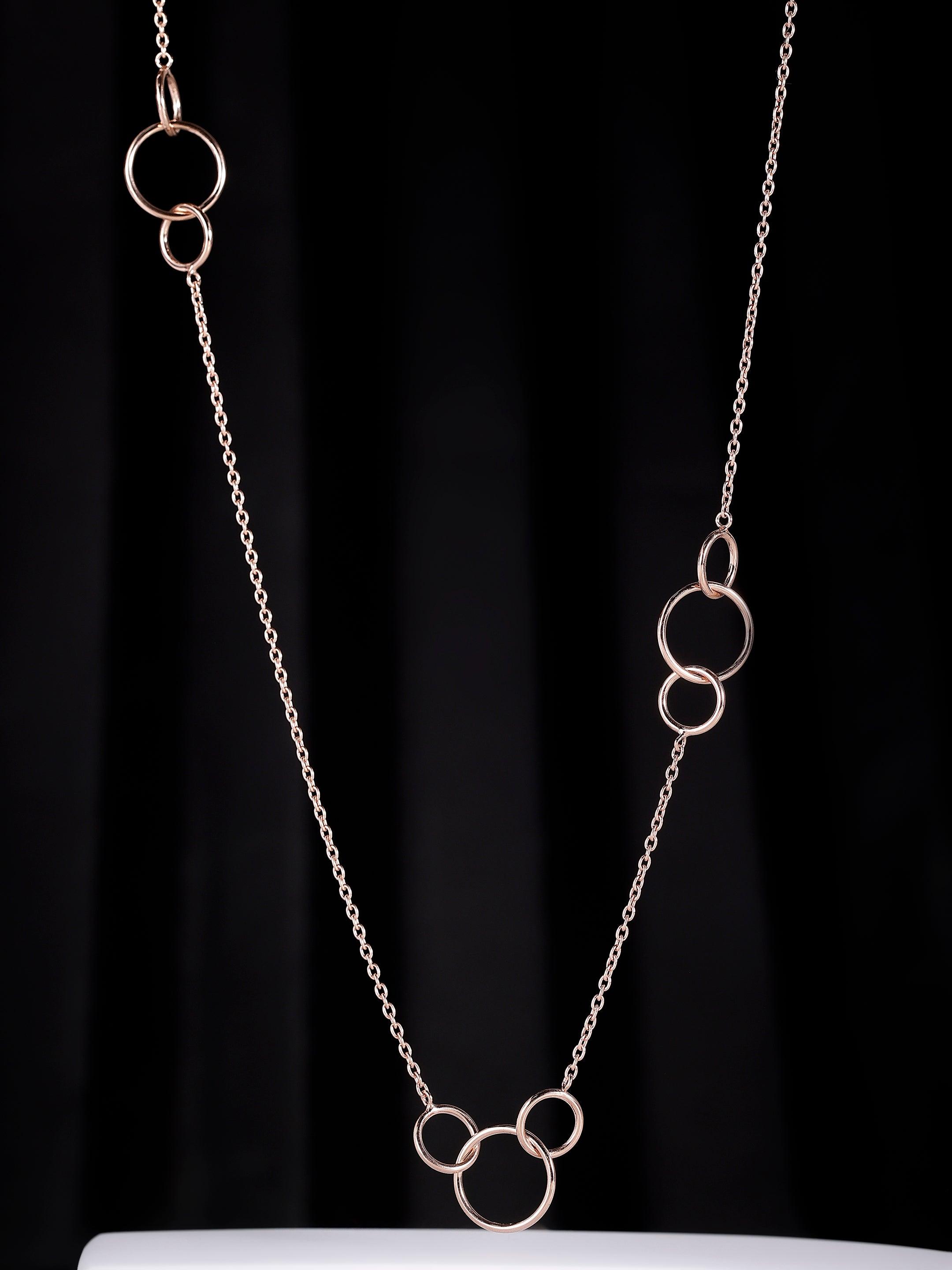 Entwined Rings Silver Necklace - Diavo Jewels