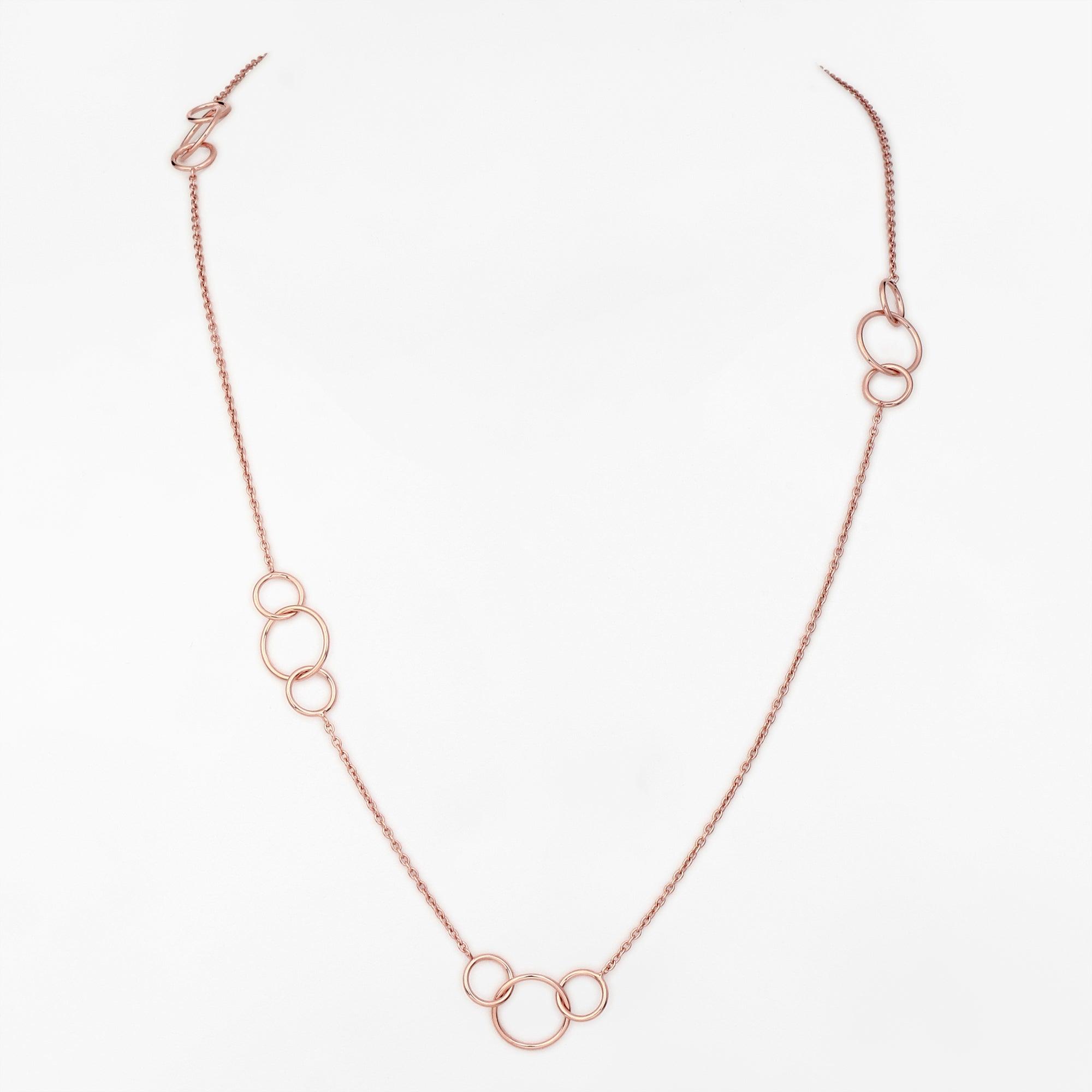 Entwined Rings Silver Necklace - Diavo Jewels