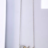 Dual Tone Wave Silver Necklace - Diavo Jewels