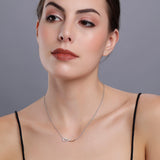 Dual Tone Wave Silver Necklace - Diavo Jewels