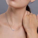 Dual Tone Wave Silver Necklace - Diavo Jewels