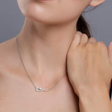 Dual Tone Wave Silver Necklace - Diavo Jewels