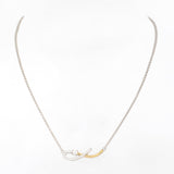 Dual Tone Wave Silver Necklace - Diavo Jewels