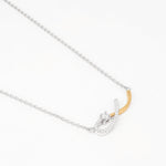 Dual Tone Wave Silver Necklace - Diavo Jewels