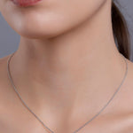 Dazzling Zircon Cluster Silver Necklace - Diavo Jewels