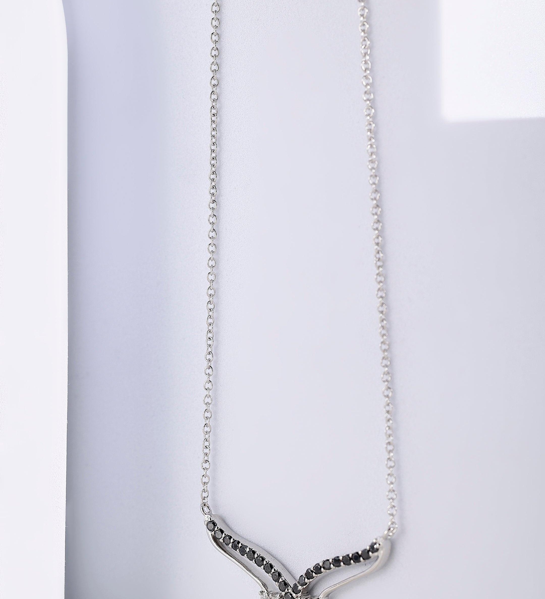 Twin Zirconia Layered Silver Necklace - Diavo Jewels