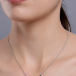 Twin Zirconia Layered Silver Necklace - Diavo Jewels