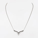 Twin Zirconia Layered Silver Necklace - Diavo Jewels