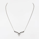 Twin Zirconia Layered Silver Necklace - Diavo Jewels