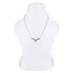 Twin Zirconia Layered Silver Necklace - Diavo Jewels