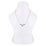 Twin Zirconia Layered Silver Necklace - Diavo Jewels