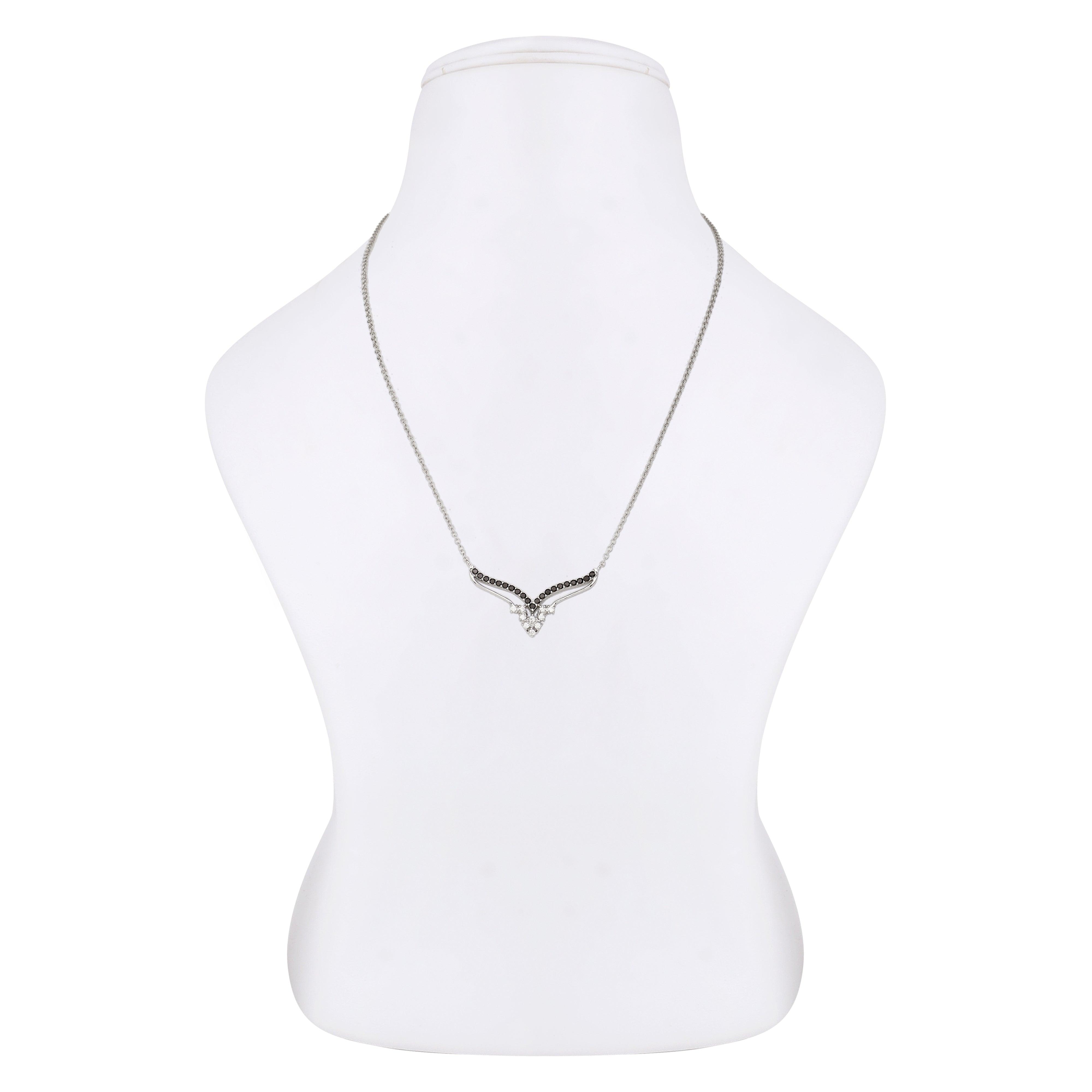 Twin Zirconia Layered Silver Necklace - Diavo Jewels