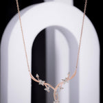 Cubic Floral Vine Silver Necklace - Diavo Jewels