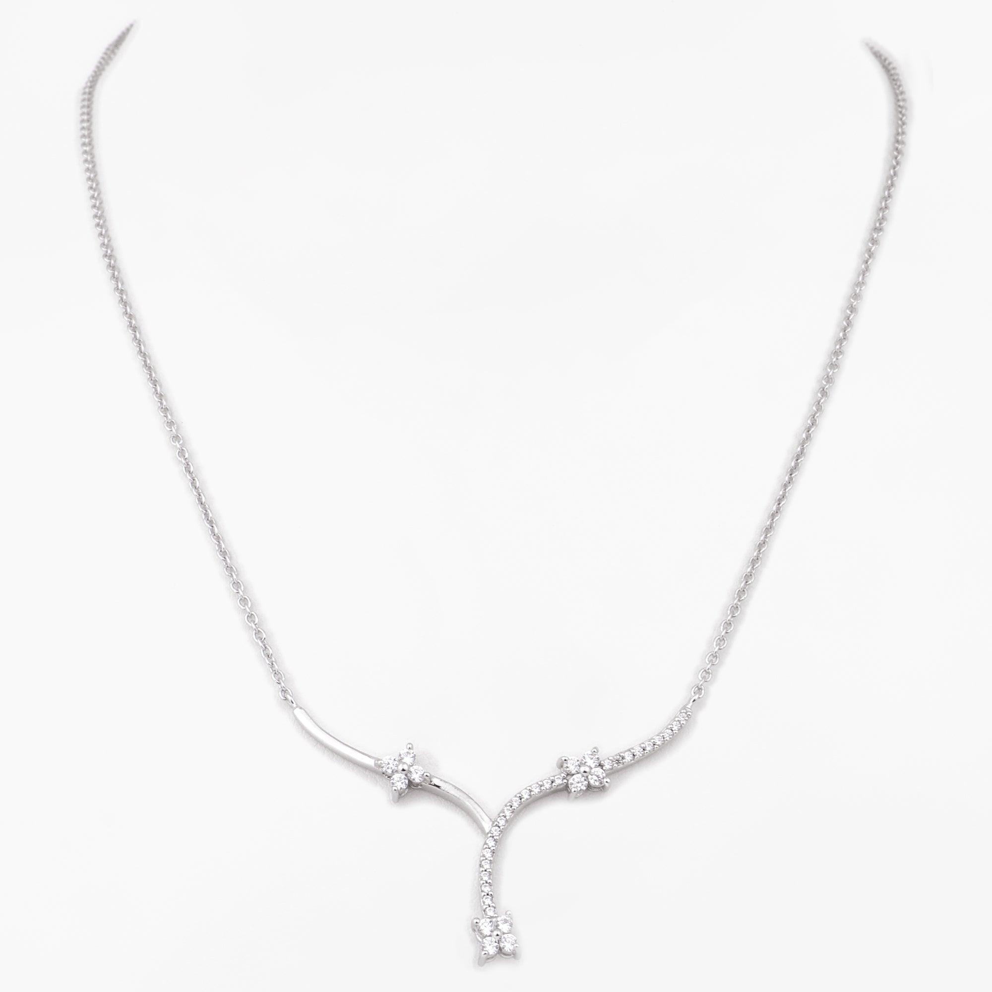 Whimsical Flora Trio Silver Necklace - Diavo Jewels