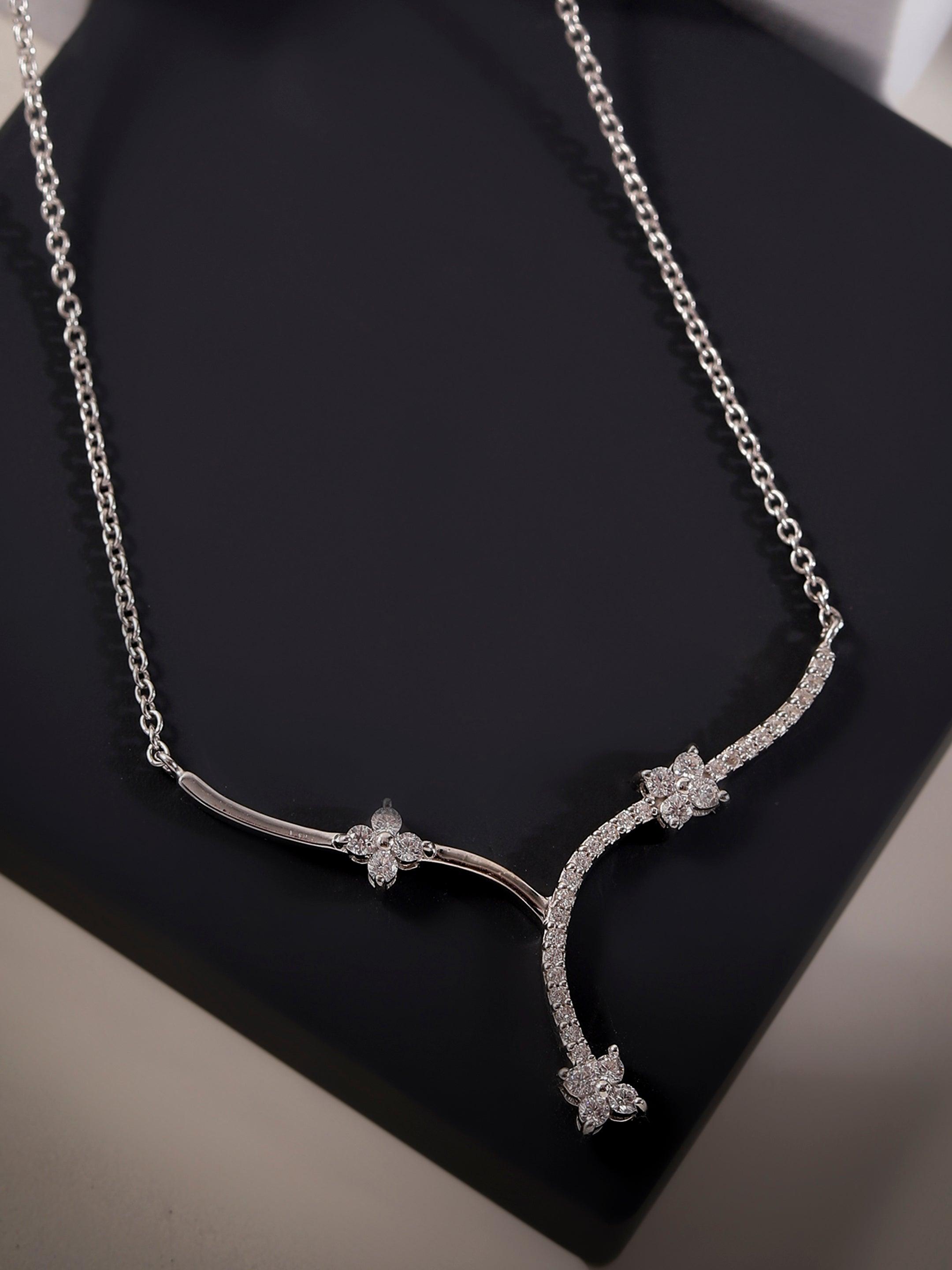 Whimsical Flora Trio Silver Necklace - Diavo Jewels