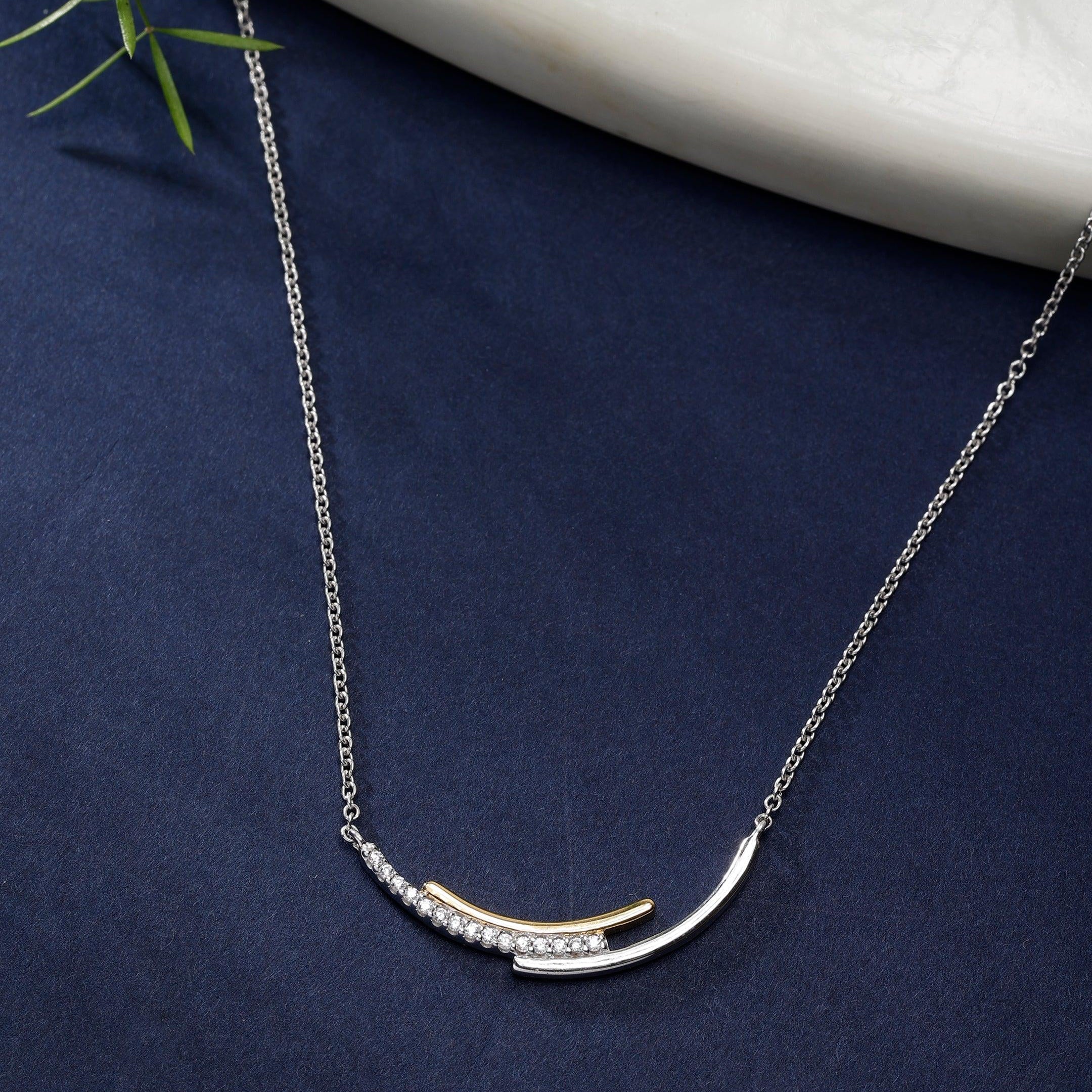 Harmony of Arcs Dual-Tone Silver Necklace - Diavo Jewels