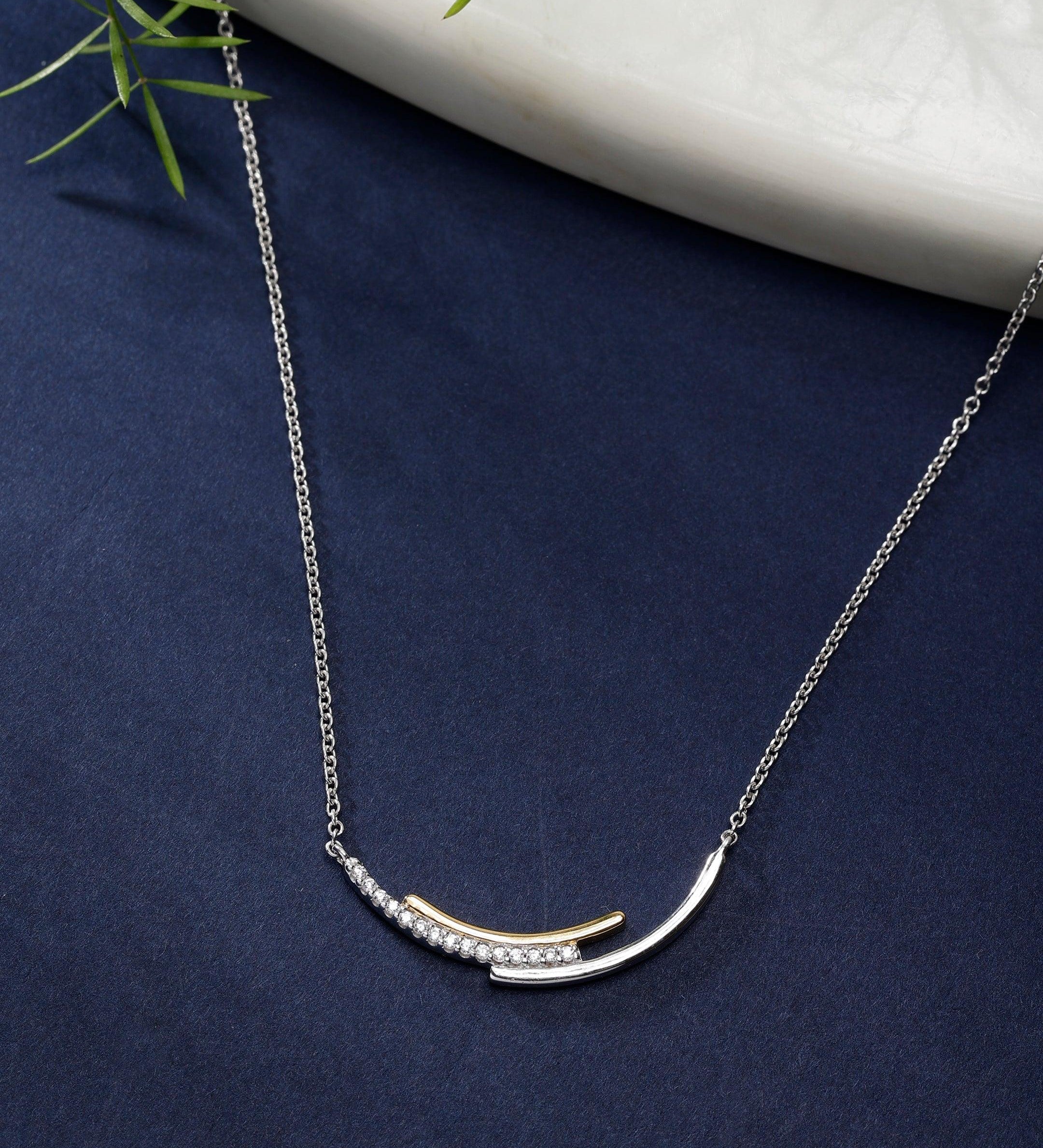 Harmony of Arcs Dual-Tone Silver Necklace - Diavo Jewels