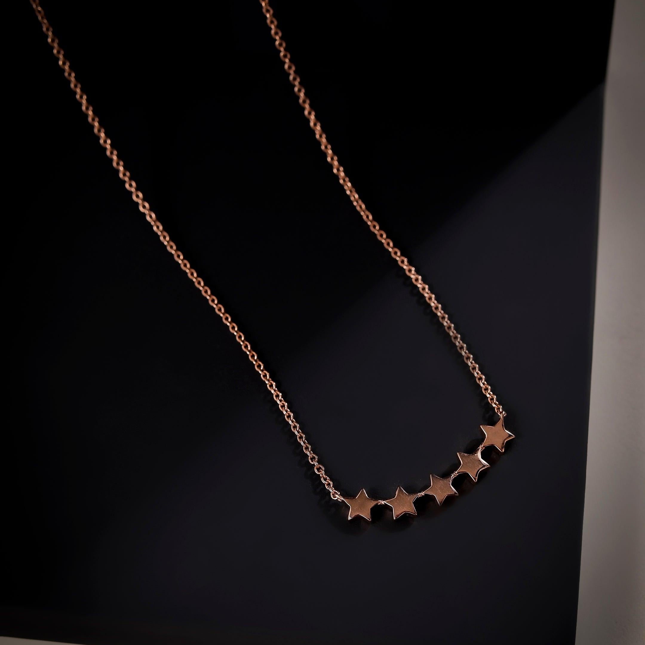 Five-Star Rosy Silver Necklace - Diavo Jewels