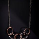 Modern Dual-Tone Loops Silver Necklace - Diavo Jewels