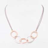 Modern Dual-Tone Loops Silver Necklace - Diavo Jewels