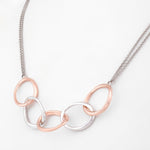 Modern Dual-Tone Loops Silver Necklace - Diavo Jewels