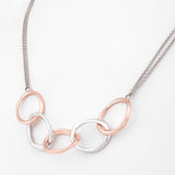 Modern Dual-Tone Loops Silver Necklace - Diavo Jewels