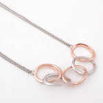 Modern Dual-Tone Loops Silver Necklace - Diavo Jewels