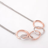 Modern Dual-Tone Loops Silver Necklace - Diavo Jewels