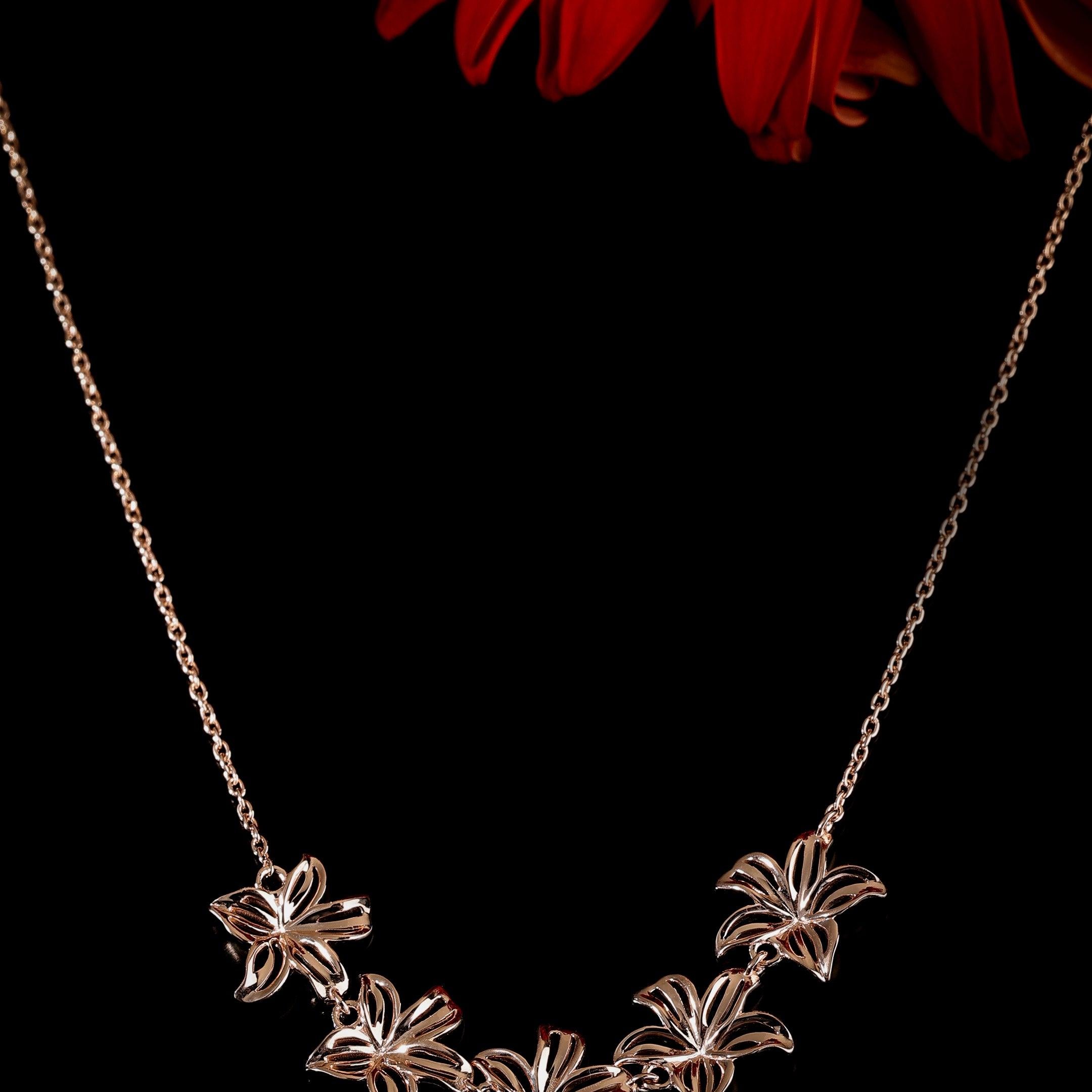Floral Cascade Silver Necklace - Diavo Jewels