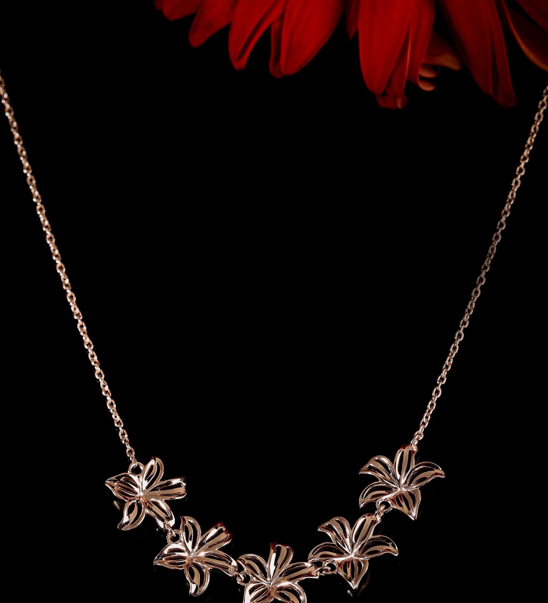 Floral Cascade Silver Necklace - Diavo Jewels