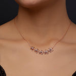 Floral Cascade Silver Necklace - Diavo Jewels