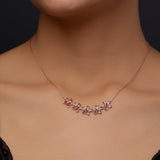 Floral Cascade Silver Necklace - Diavo Jewels