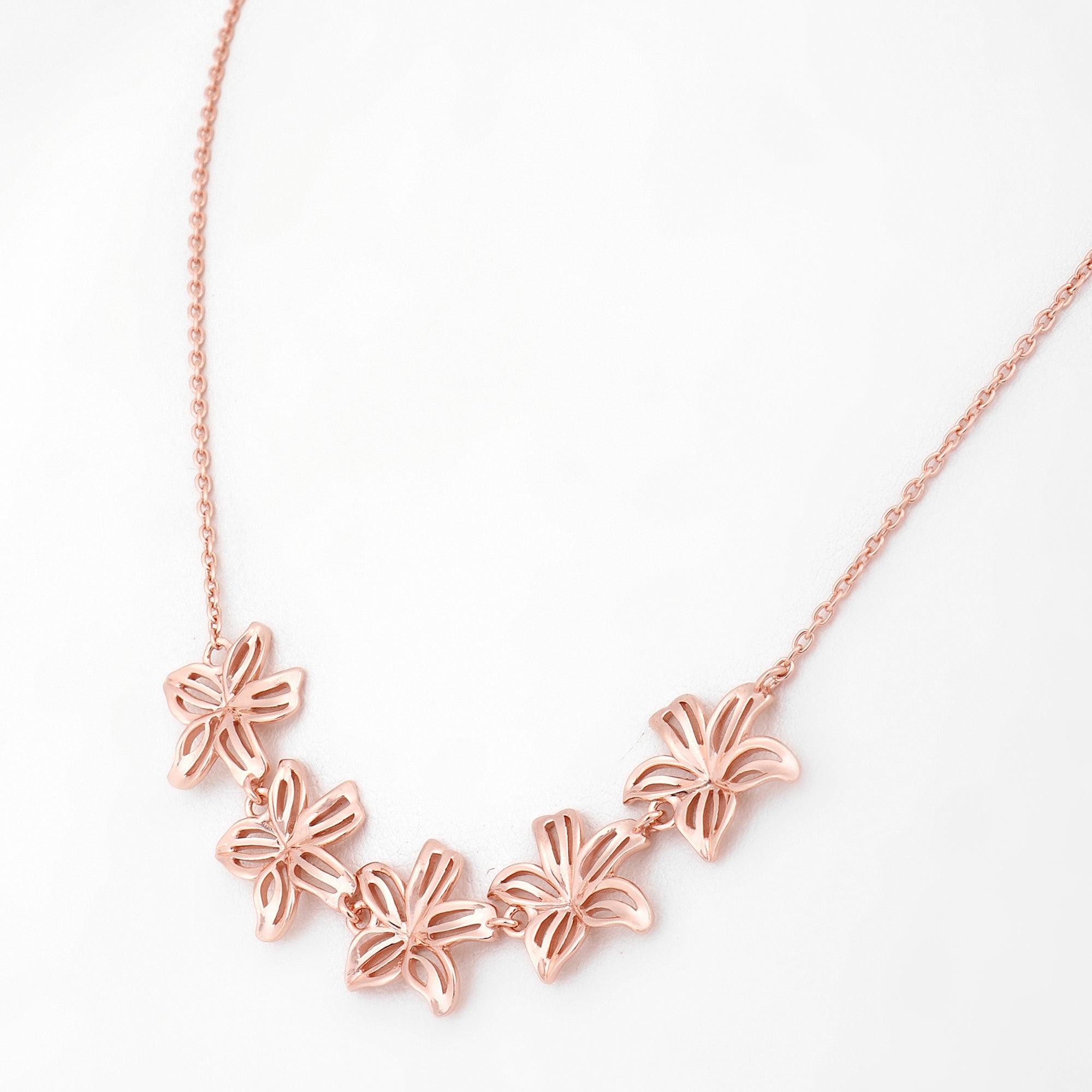 Floral Cascade Silver Necklace - Diavo Jewels