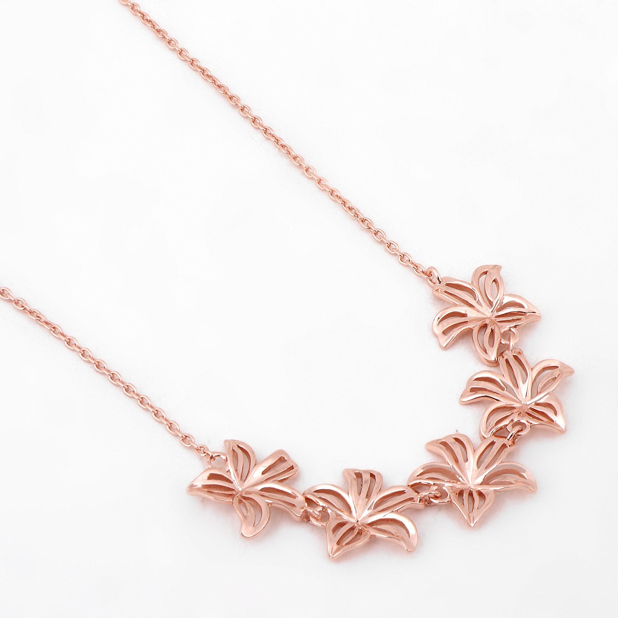 Floral Cascade Silver Necklace - Diavo Jewels